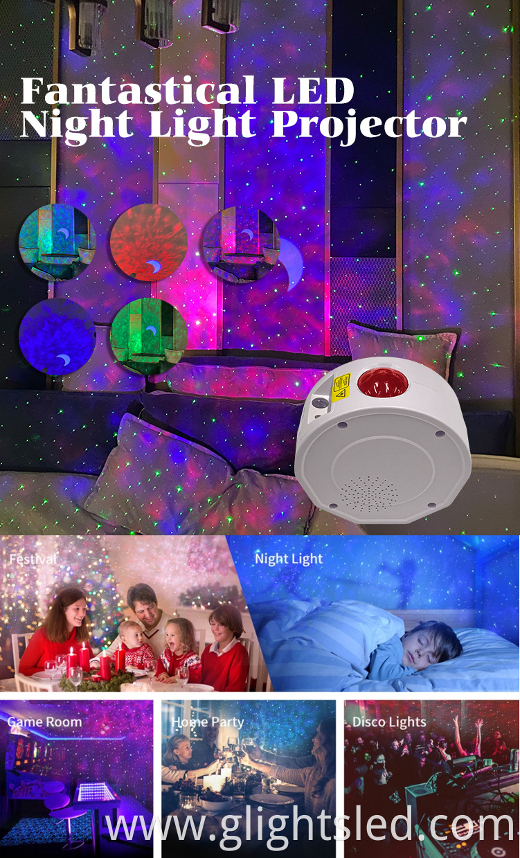 Children's Room Decoration Star Moon Projectable Night Light Remote Control 7.5w Led Projection Light